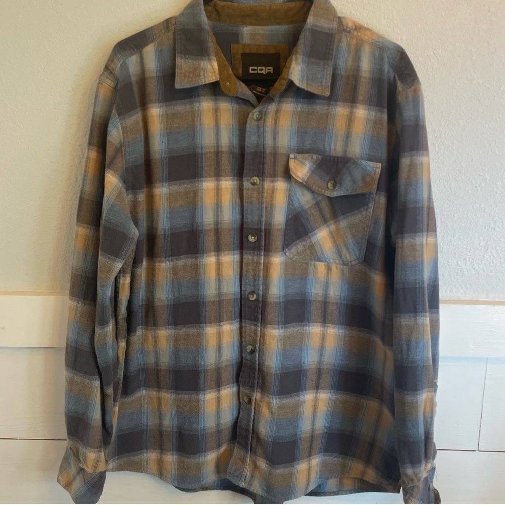 CQR Hiking‎ Outdoor Hunting Plaid Flannel Shirt Men's Size L